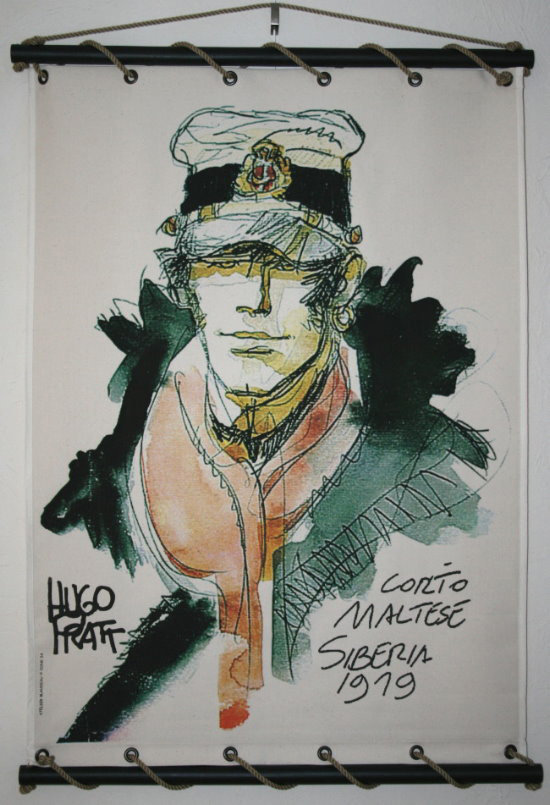 Serigrafia su tela : Hugo Pratt - Corto Maltese, Corto, 1919