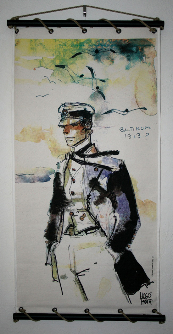 Serigrafia su tela : Hugo Pratt - Corto Maltese, Baltikum, 1913