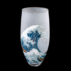 Vaso in vetro Hokusai : La grande onda di Kanagawa