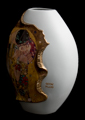 Vase Gustav Klimt en porcelaine : Le baiser, dtail n3