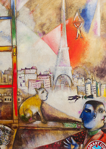 Rompecabezas Marc Chagall : Pars a travs de la ventana, 1913