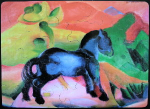 Franz Marc puzzle for kids : The blue horse