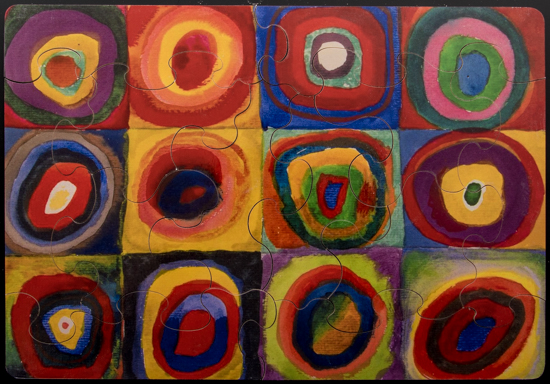 Vassily Kandinsky : Rompecabezas de madera para nios : Cuadrados con Crculos Concntricos
