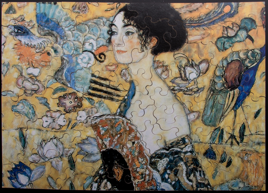 Gustav Klimt wooden puzzle for kids : Lady with fan