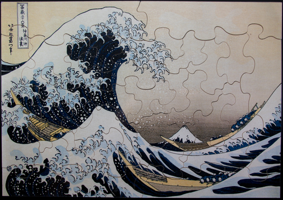 Hokusai : Rompecabezas de madera para nios : La gran ola de Kanagawa