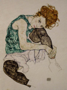 Tela Egon Schiele : La mujer del artista