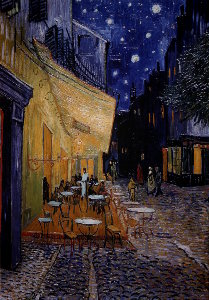 Toile Vincent Van Gogh : Terrasse d'un caf de nuit