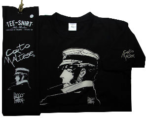 T-shirt Hugo Pratt : Sigaretta Nero, maniche corte