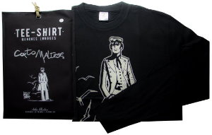 Hugo Pratt T-shirt : 40 years ! Black, Long sleeves