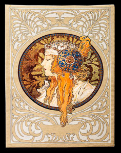 Alfons Mucha Tapestry : Byzantine Redhead