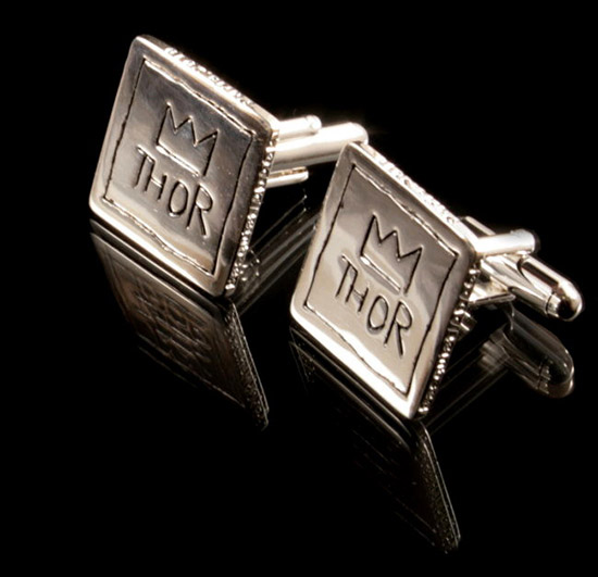 Jean-Michel Basquiat Cufflinks : Charles the First (silvery color)