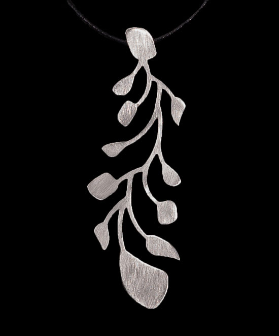 Pendant inspired by the work of Alexander Calder : Branch (silver finish)