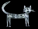 Jean Cocteau brooch : Silvery Cat, Back