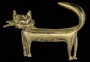 Jean Cocteau Jewel : Brooch : Cat (golden)