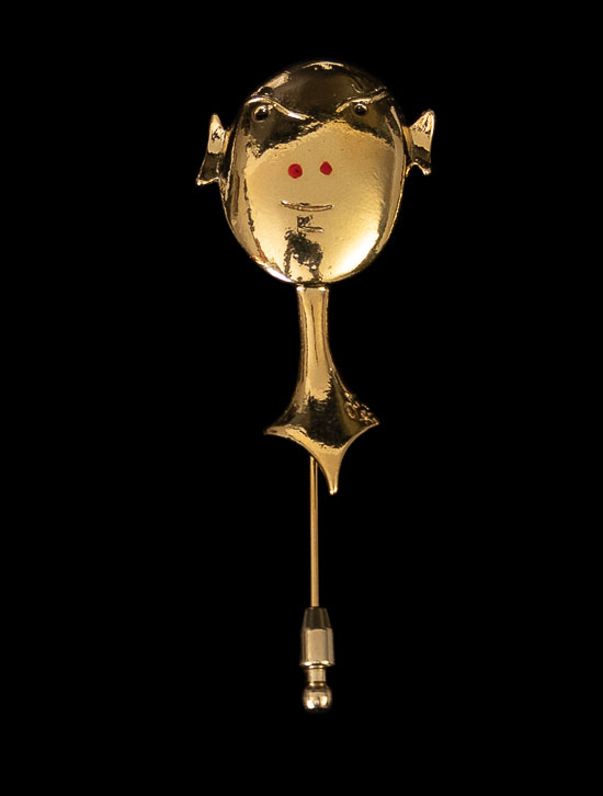 Bijou signé et numéroté Jean Cocteau : L'Espiegle (doré)