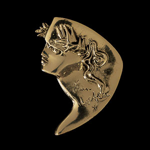 Jean Cocteau Jewel : brooch : Orpheus (gold finish)