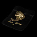 Jean Cocteau signed brooch : Orpheus (gold finish), Velvet purse