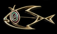 Jean Cocteau brooch : Silvery Fish