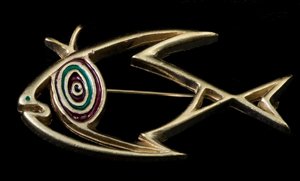 Jean Cocteau Jewel : Brooch : Fish (gold finish)