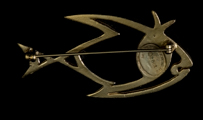 Spilla Jean Cocteau : Pesce (dorato), Parte posteriore