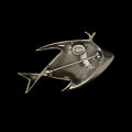 Jean Cocteau signed brooch : Full fish (silver finish), Back