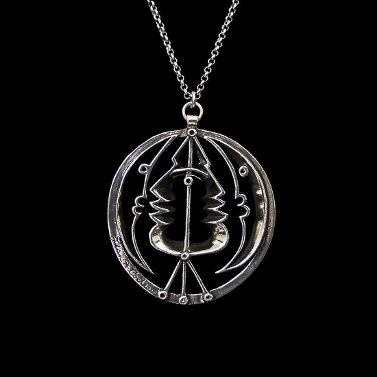 Jean Cocteau signed pendant : Astrology (silver finish)