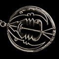 Jean Cocteau signed pendant : Astrology (silver finish), Signature
