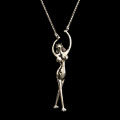 Jean Cocteau signed pendant : The dancer (silver finish)
