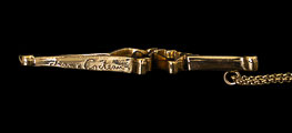 Colgante firmado Jean Cocteau : Visage (dorado), Firma