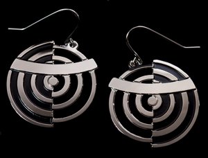Earrings Robert Delaunay : Circles (black)