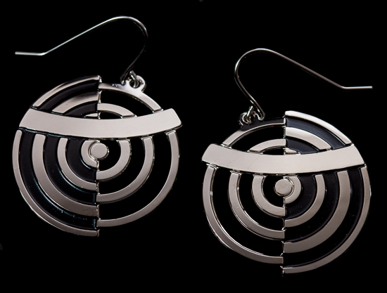 Boucles d'oreilles Robert Delaunay : Circles (black)