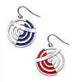 Robert Delaunay earrings : Circles (red & blue) (detail))