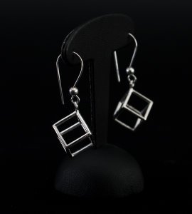 Leonardo Da Vinci Silver earrings : Cube