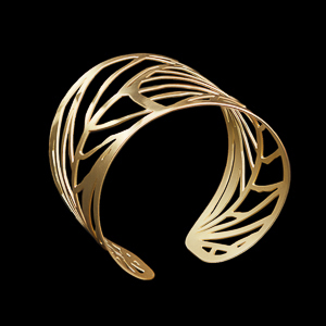Bracelet cuff Klimt : Feuilles (gold finish)