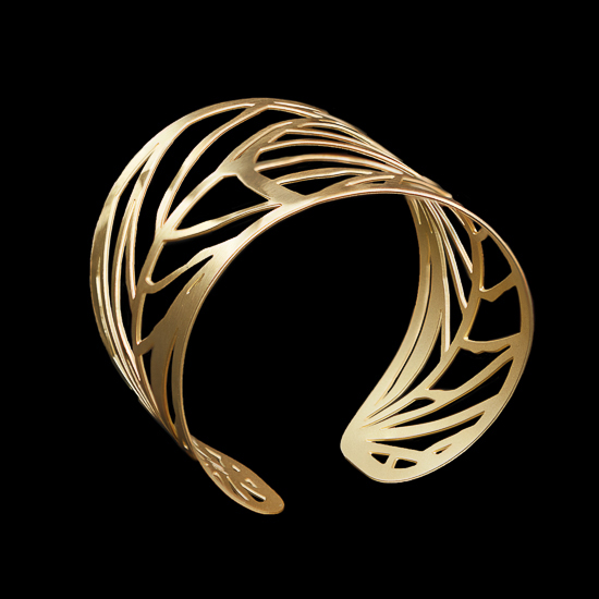 Dufy bracelet cuff : Leaves (Gold finish)