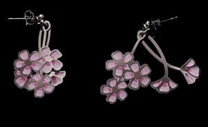 Hiroshige earrings : Cherry Blossom