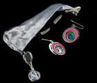 Kandinsky earrings : Concentric circles, (velvet purse))