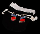 Kandinsky earrings : Triangle at rest (red), (velvet purse))