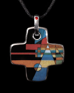 Bijou Kandinsky : Pendentif Spitzen im Ellenbogen (croix)