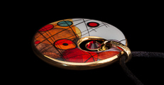 Kandinsky pendant : Circles in a Circle, Crystal Circle, detail n°2