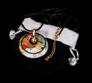 Kandinsky pendant : Circles in a Circle, Crystal Circle (velvet purse)