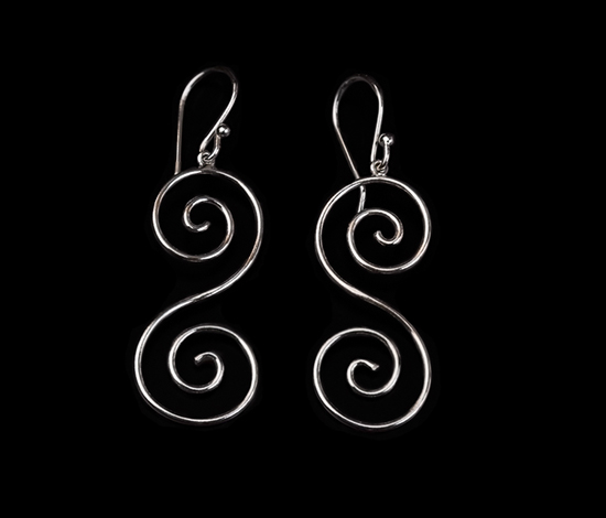 Gustav Klimt Silver dangle earrings : Volutes (Silver)