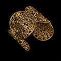 Klimt bracelet cuff : Flower Garden (gold finish) (detail 1)