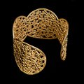 Klimt bracelet cuff : Flower Garden (gold finish) (detail 2)