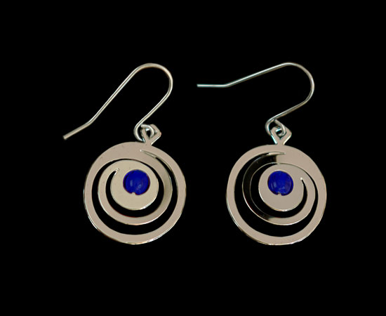Gustav Klimt earrings : Art Nouveau spirals (silver finish)