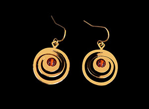 Earrings Klimt : Art Nouveau spirals (gold finish)