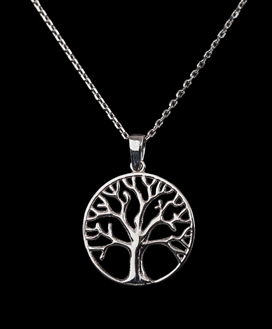 Gustav Klimt Silver pendant : Tree of life (circle) (Silver)