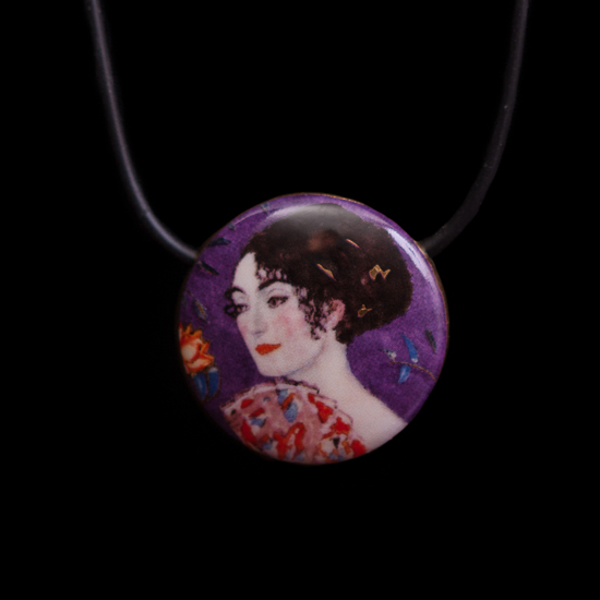 Ciondolo Klimt : Donna con ventaglio