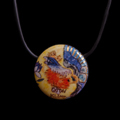 Klimt pendant : Lady with fan, (back of the jewel)