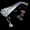 Mackintosh earrings : Roses, (velvet purse))